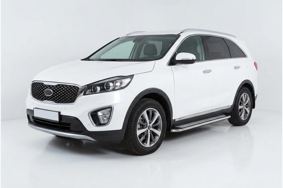 Kia Sorento III UM 2014–2020 Bočné prahy Maydos V2 (2 ks, hliník / nehrdzavejúca oceľ) Image