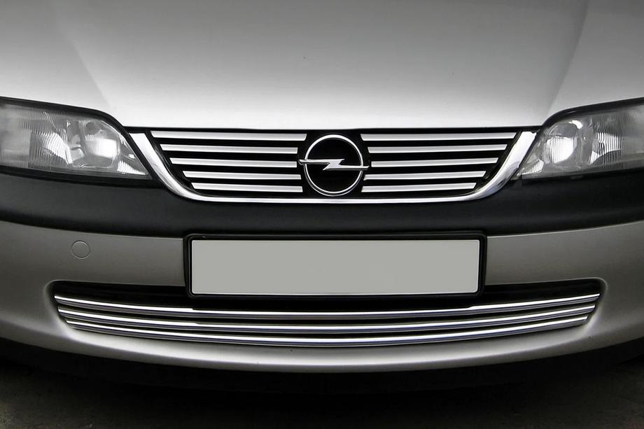 Opel Vectra B 1995–2002 Lišty na masku chladiča (nerez) Image