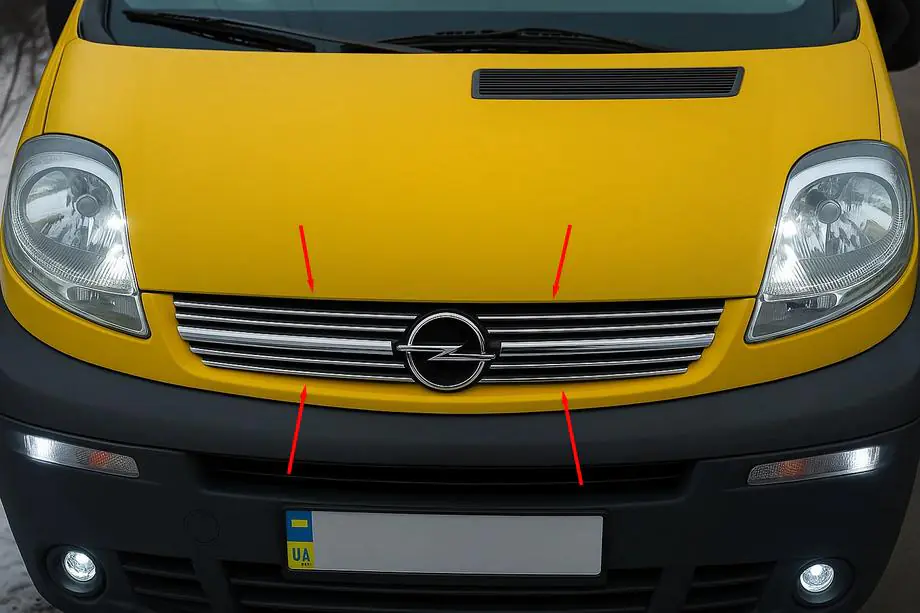 Opel Vivaro 2001–2015 Chrómové kryty masky 2001-2007 (8 ks, nerez) Image
