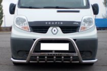 Renault Trafic 2001–2015 Predný ochranný rám s bočnými tyčami Exclusive (nerez) fotografia 1
