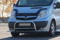 Renault Trafic 2001–2015 Predný ochranný rám s bočnými tyčami Exclusive (nerez) fotografia 4