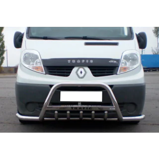 Predný ochranný rám s bočnými tyčami Exclusive (nerez) Renault Trafic 2001–2015 fotografia 1