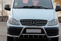 Mercedes Vito W639 2004–2014 Nerezový predný ochranný rám WT003 s bočnými tyčami fotografia 1