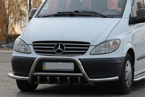 Mercedes Vito W639 2004–2014 Nerezový predný ochranný rám WT003 s bočnými tyčami fotografia 3