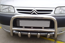 Citroen Berlingo 1996–2008 Predný ochranný rám QT006 (nerez) fotografia 1
