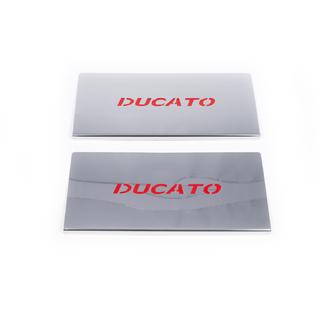 Vnútorné kryty prahov červené (2 ks, nerez) Fiat Ducato 2006–2025 fotografia 2