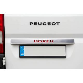 Chrómová lišta nad ŠPZ s červeným LED osvetlením (nerez) Peugeot Boxer 2006–2025 fotografia 1