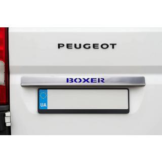 Chrómová lišta nad ŠPZ s modrým LED (nerez) Peugeot Boxer 2006–2025 fotografia 1