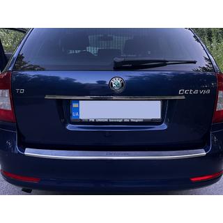 Chrómová lišta nad ŠPZ Carmos (nerez) Skoda Octavia II A5 2010–2013 fotografia 2