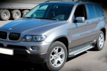 BMW X5 E53 1999–2006 Bočné nášľapy Allmond Grey (2 ks, hliník) fotografia 2