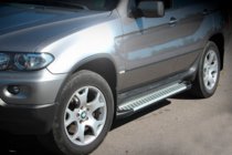 BMW X5 E53 1999–2006 Bočné nášľapy Allmond Grey (2 ks, hliník) fotografia 1