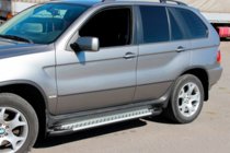 BMW X5 E53 1999–2006 Bočné nášľapy Allmond Grey (2 ks, hliník) fotografia 3