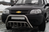 Chevrolet Niva 1998–2020 Predný ochranný rám WT002 (nerez) fotografia 1