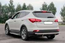 Hyundai Santa Fe 3 2012–2018 Zadný ochranný oblúk AK002 (nerez) fotografia 3