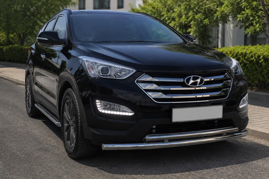 Hyundai Santa Fe 3 2012–2018 Predný ochranný rám ST014 (nerez) Image