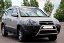 Hyundai Tucson JM 2004– Predný ochranný rám WT022 (nerez) fotografia 3