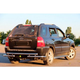 Zadný ochranný rám AK007 (nerez) Kia Sportage 2004–2010 fotografia 3