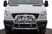 Mercedes Sprinter W906 2006–2018 Vysoký predný ochranný rám (bullbar) WT018 (nerez) fotografia 1