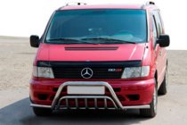 Mercedes Vito W638 1996–2003 Predný ochranný rám s bočnými tyčami WT002 Plus (nerez) fotografia 3