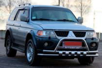 Mitsubishi Pajero Sport 1996–2007 Predný ochranný rám ST015↗WT (nerez) fotografia 3