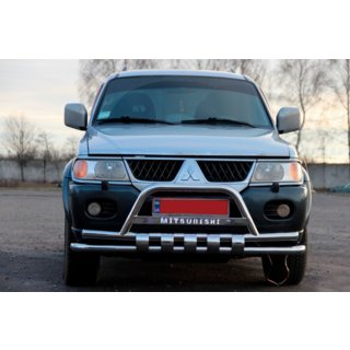 Predný ochranný rám ST015↗WT (nerez) Mitsubishi Pajero Sport 1996–2007 fotografia 2