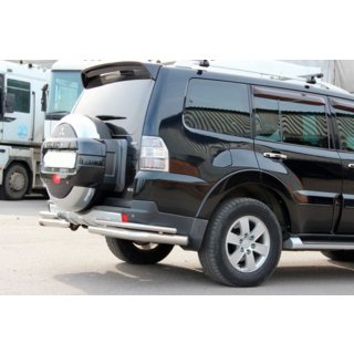 Zadný ochranný rám AK003 Dvojitý (nerez) Mitsubishi Pajero Wagon IV 2006–2021 fotografia 3