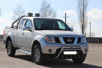 Nissan Navara 2006–2015 Predný ochranný rám WT003 (nerez) fotografia 5
