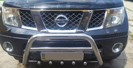 Nissan Navara 2006–2015 Predný ochranný rám WT003 (nerez) fotografia 4