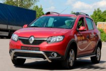 Dacia Sandero 2013–2020 Predný ochranný rám WT007 (nerez) fotografia 3