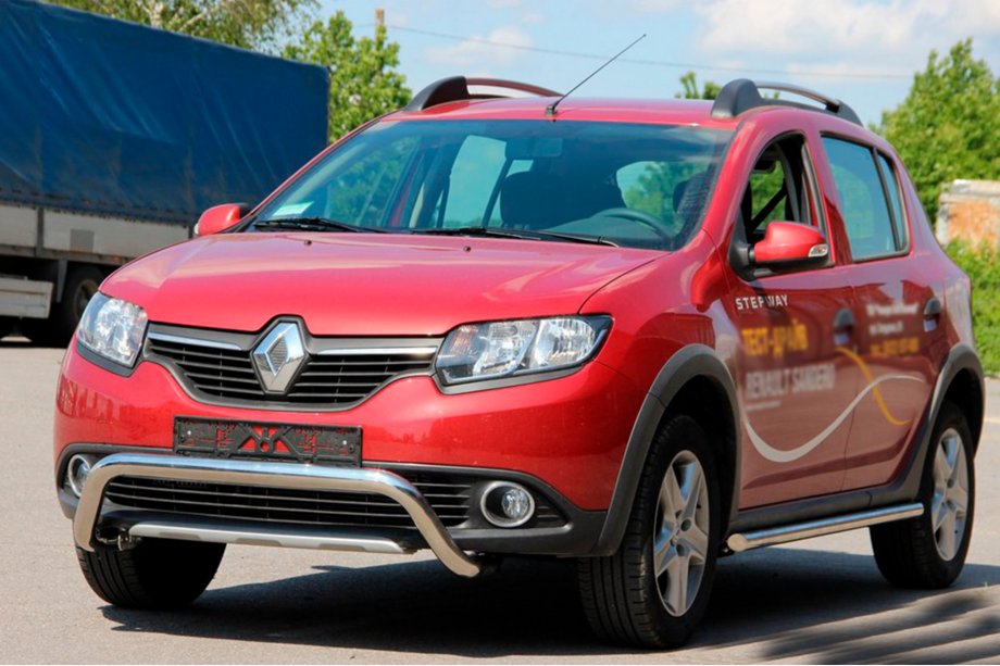 Dacia Sandero 2013–2020 Predný ochranný rám WT007 (nerez) Image