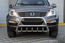 SsangYong Rexton I 2001–2017 Predný ochranný rám WT003 (nerez) fotografia 3