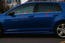 Volkswagen Golf 6 2008–2014 Okenné lišty (4 ks, nerez) OmsaLine – talianska nehrdzavejúca oceľ fotografia 1