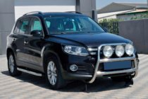 Volkswagen Tiguan 2007–2016 Predný ochranný rám WT018 (nerez) fotografia 3