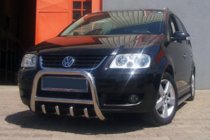 Volkswagen Touran 2003–2010 Predný ochranný rám QT006 (nerez) fotografia 1