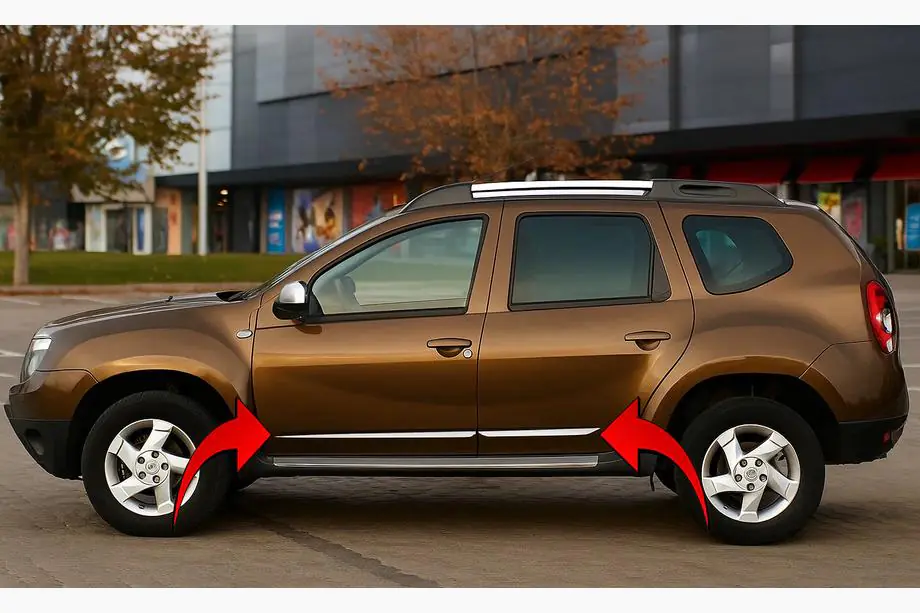 Dacia Duster 2008–2018 Nerezové lišty na dvere (4 ks) Fotografia 1