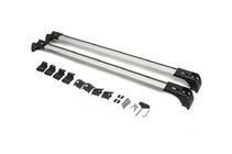 Priečniky na integrované strešné lyžiny, uzamykateľné na kľúč Skybar V2 (2 ks) do 120 cm, sivé fotografia 3