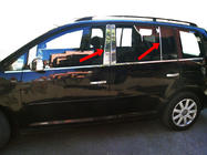 Volkswagen Touran 2003–2010 Lišty stĺpikov dverí (10 ks, nerez) fotografia 3
