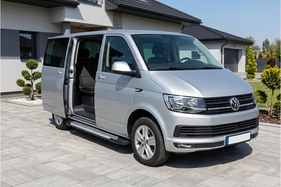 Volkswagen T6 2015–2024 Bočné nášľapy Line (2 ks, hliník) Krátky rázvor Image