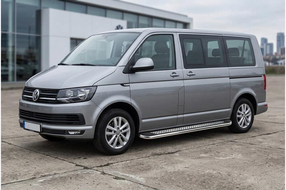 Volkswagen T6 2015–2024 Bočné nášľapy Maydos V2 (2 ks, nerez) Len pre krátky rázvor Fotografia 1