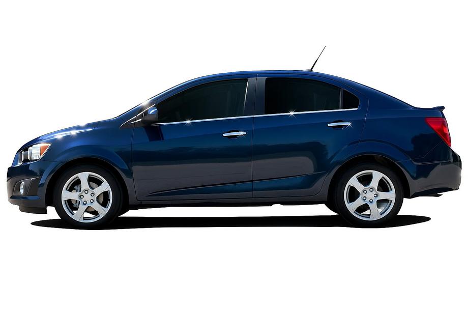 Chevrolet Aveo T300 2011–2020 Spodné okenné lišty (nerez) Hatchback, OmsaLine - talianska nehrdzavejuca ocel Image