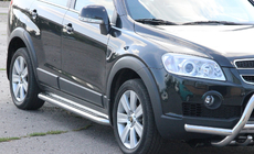 Chevrolet Captiva 2006–2019 Bočné prahy Premium (2 ks, nerez.) Ø60 mm fotografia 2