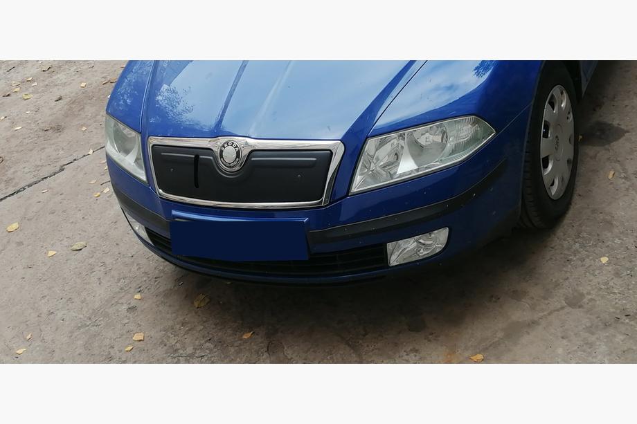 Skoda Octavia II A5 2006–2010 Zimná clona na masku chladiča (horná) Matná Fotografia 3