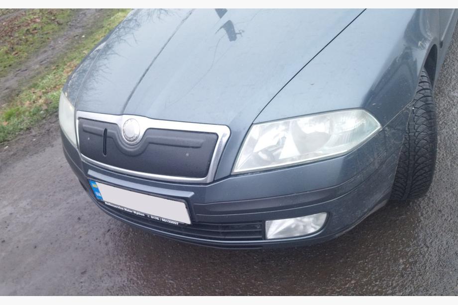 Skoda Octavia II A5 2006–2010 Zimná clona na masku chladiča (horná) Matná Fotografia 2