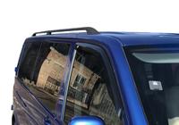 Volkswagen T5 Transporter 2003–2010 Čierne strešné lyžiny Dlhý rázvor, plastové pätky fotografia 1