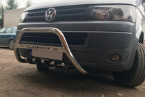 Volkswagen T5 2010–2015 Predný ochranný rám WT003 (nerez) 60 mm, s nápisom fotografia 6