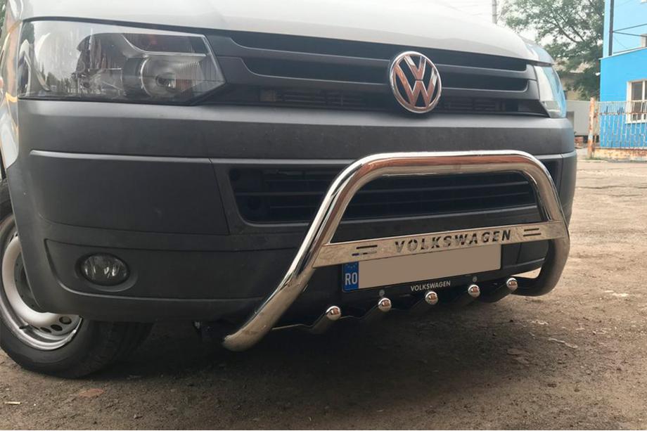 Volkswagen T5 2010–2015 Predný ochranný rám WT003 (nerez) 60 mm, s nápisom Image