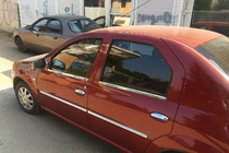 Dacia Logan I 2005–2008 Dverové lišty (4 ks, nerezová oceľ) fotografia 3