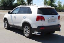 Kia Sorento II XM 2009–2014 Zadné dvojité rohové ochranné rámy AK003-dvojitý (nerez) fotografia 2