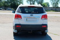 Kia Sorento II XM 2009–2014 Zadné dvojité rohové ochranné rámy AK003-dvojitý (nerez) fotografia 3