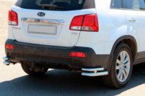 Kia Sorento II XM 2009–2014 Zadné dvojité rohové ochranné rámy AK003-dvojitý (nerez) fotografia 1